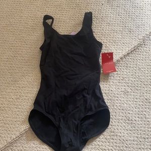 Basic black dance leotard, womans size small
